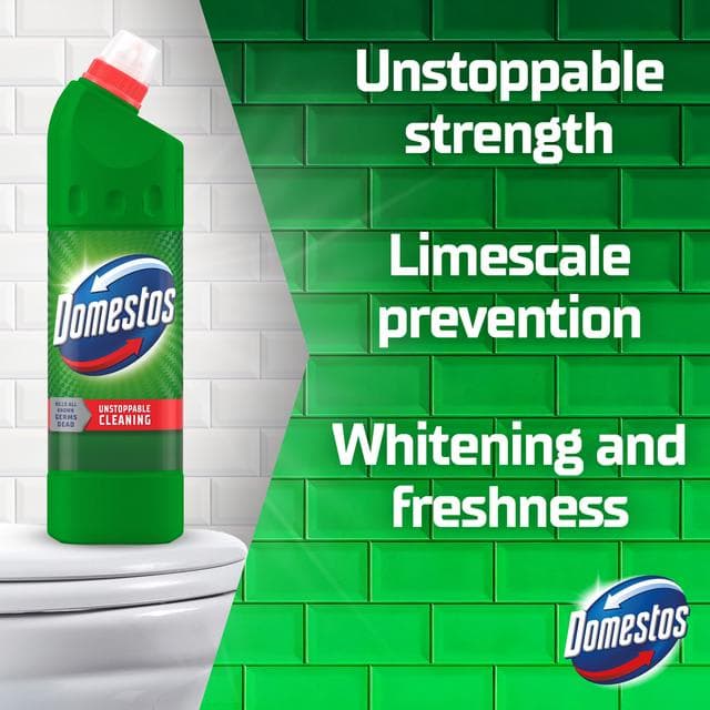 Domestos Mountain Fresh Pine Thick Bleach Toilet & Multipurpose Cleaner 1L - gallery image 5