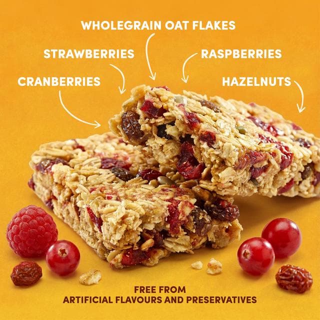 Jordans Frusli Juicy Red Berry Chewy Oat Cereal Snack Bars 6 x 25g - gallery image 2