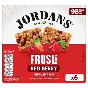 Jordans Frusli Juicy Red Berry Chewy Oat Cereal Snack Bars 6 x 25g