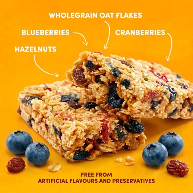 Jordans Frusli Juicy Blueberry Chewy Oat Cereal Snack Bars 6 x 25g - gallery image 2