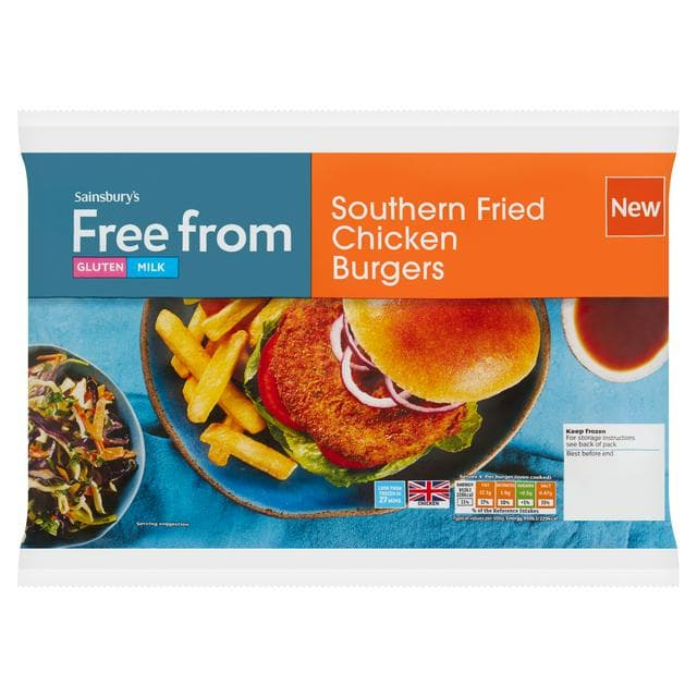 Sainsbury's Free From Southern Fried Chicken Burgers 454g - gallery image 1