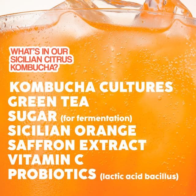 Fix8 Kombucha Sicilian Citrus Live Sparkling Soda 4 x 250ml - gallery image 4
