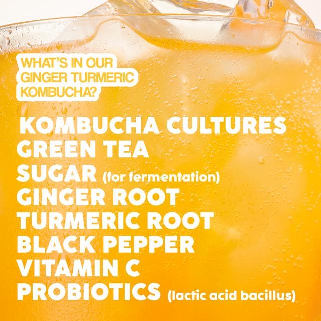 Fix8 Kombucha Ginger Turmeric Live Sparkling Soda 4 x 250ml - gallery image 5