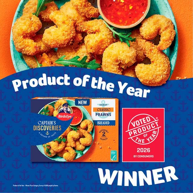 Birds Eye Captain's Discoveries Crunchy Classic Prawns Breaded 250g - gallery image 2