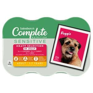 Sainsbury's 6 x 400g  Adult Complete Nutrition Sensitive 1-7 Years Dog Food in Jelly