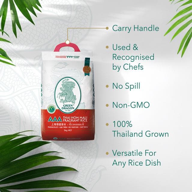Green Dragon Thai Hom Mali Fragrant Rice 5kg - gallery image 3