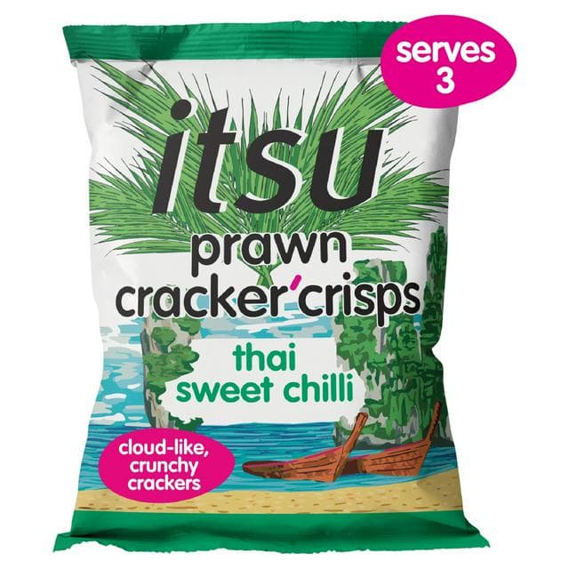 itsu 60g Thai Sweet Chilli Prawn Cracker Crisps Sharing Bag - gallery image 1