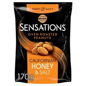 Walkers Sensations Californian Honey & Salt Roasted Peanuts Sharing Bag 170g