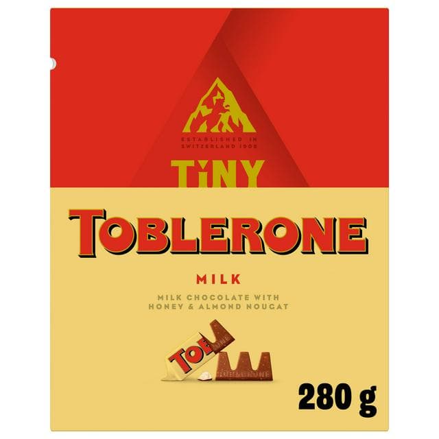 Toblerone 280g Milk Chocolate with Honey and Nougat Tinies Carton Gifting Box - gallery image 1