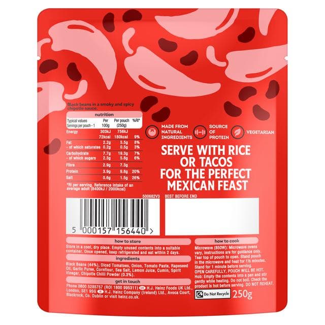 Heinz Chilli Black Beans Mexican Style 250g - gallery image 6