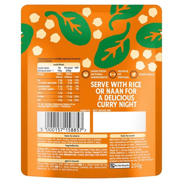 Heinz Curry Chickpeas with Coconut & Spinach 250g - gallery image 6