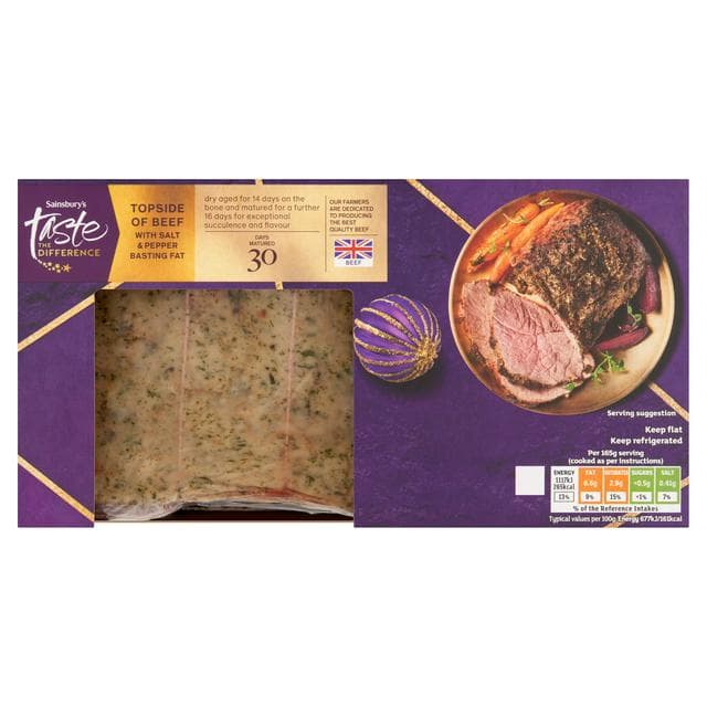 Sainsbury's 1kg Topside of Beef with Salt & Pepper Basting Fat, Taste the Difference - gallery image 1