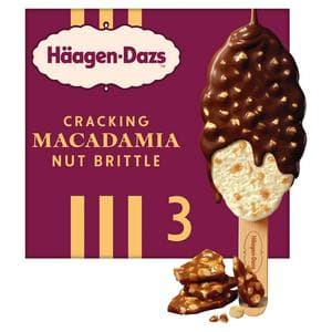 Haagen-Dazs Cracking Macadamia Nut Brittle Ice Cream Bars 3 x 80ml
