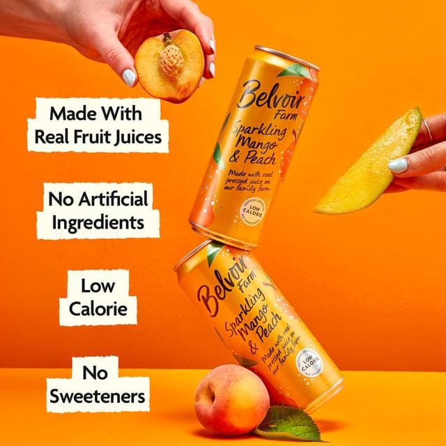 Belvoir Farm Sparkling Mango & Peach 330ml - gallery image 2