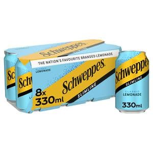 Schweppes Slimline Lemonade Cans 8 x 330ml