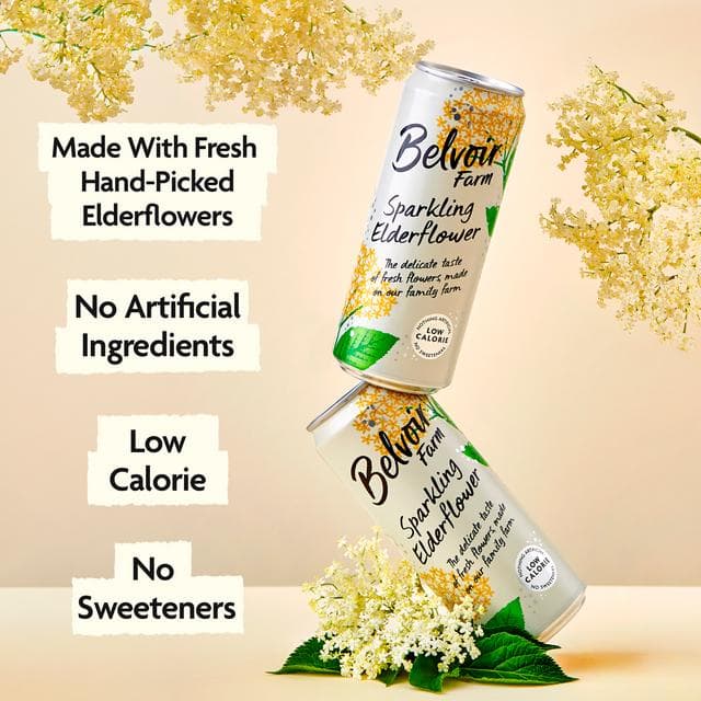 Belvoir Farm Sparkling Elderflower 330ml - gallery image 2