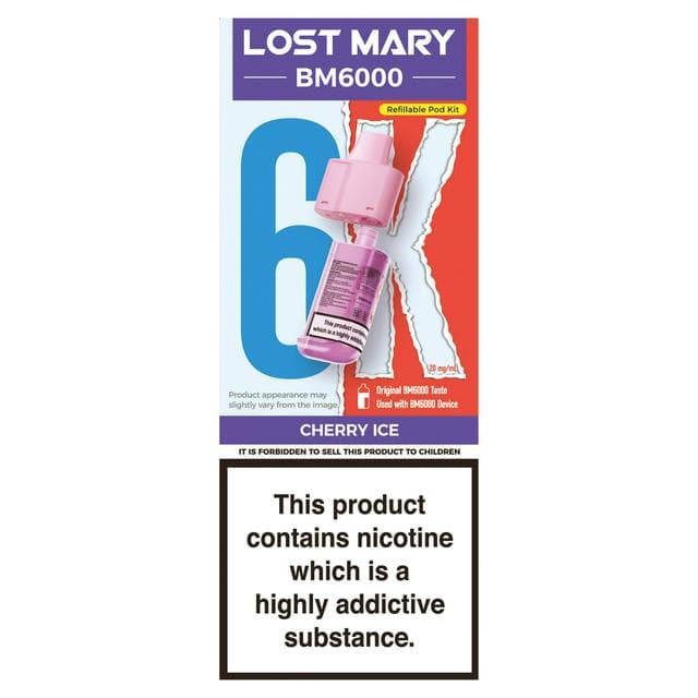 Lost Mary BM6000 Cherry Ice Refillable Pod Kit 20mg/ml - gallery image 1