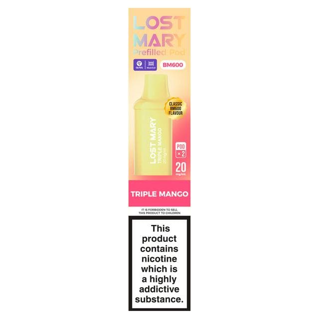 Lost Mary BM600 Triple Mango Prefilled Pod x2 20mg/ml - gallery image 1