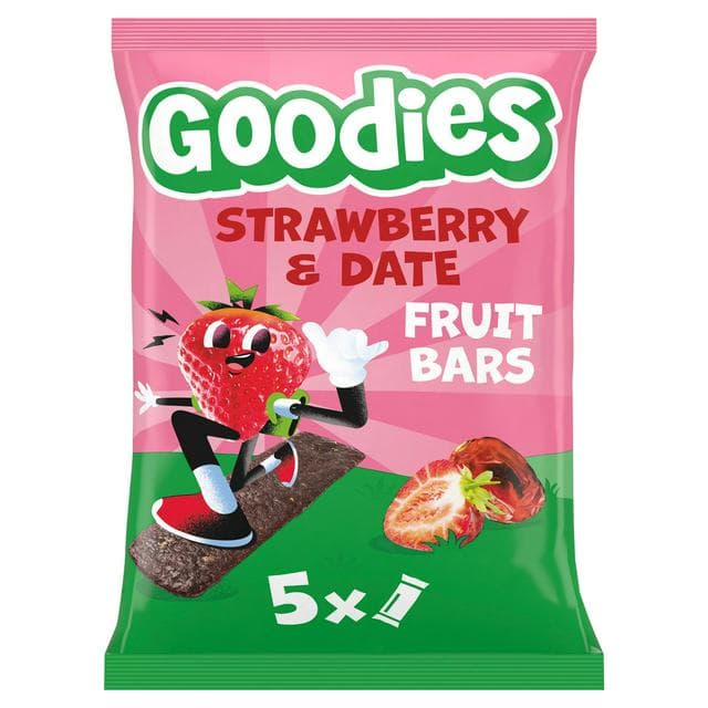 Goodies 5 x 20g Strawberry & Date Multipack Kids Snack Fruit Bars - gallery image 1