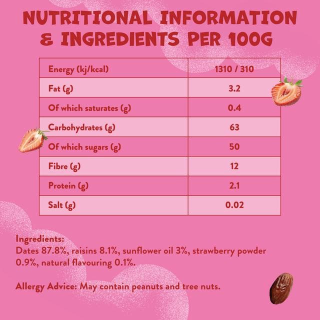 Goodies 5 x 20g Strawberry & Date Multipack Kids Snack Fruit Bars - gallery image 4