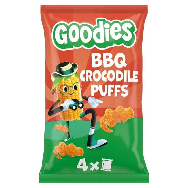 Goodies 4 x 12g BBQ Multipack Kids Snack Crocodile Puffs - gallery image 1