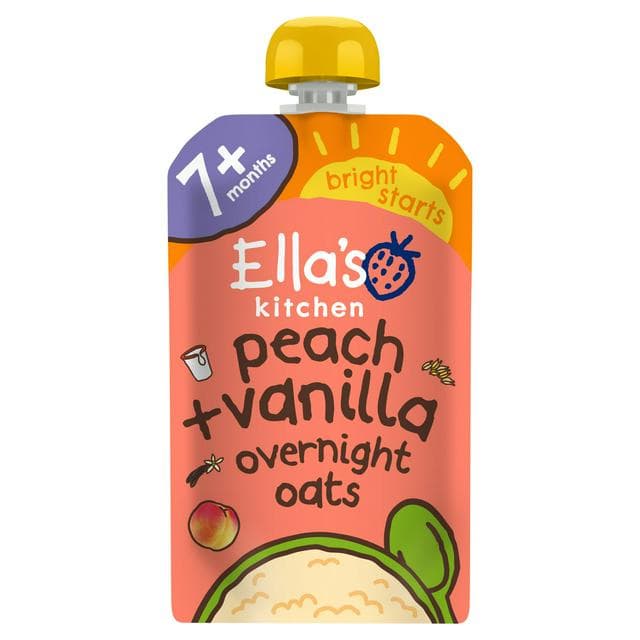 Ella's Kitchen Peach + Vanilla Overnight Oats with Yogurt 7+ Months 100g - gallery image 1