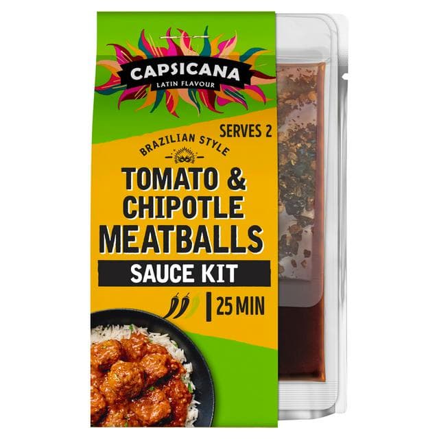 Capsicana Latin Flavour Mexican Style Tomato & Chipotle Meatballs Sauce Kit 273g - gallery image 1