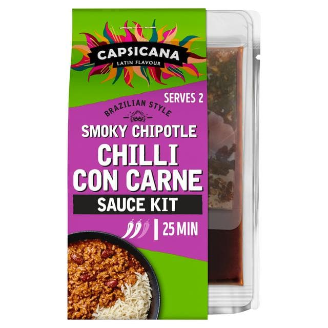 Capsicana Latin Flavour Maxican Style Smoky Chipotle Chilli Con Carne Sauce Kit 273g - gallery image 1