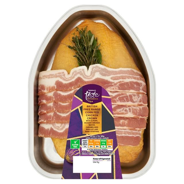 Sainsbury's 900g British Free Range Corn Fed Chicken Crown, Taste the Difference - gallery image 1