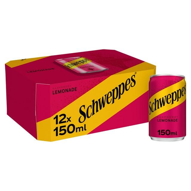 Schweppes Raspberry Lemonade Cans 12 x 150ml - gallery image 1