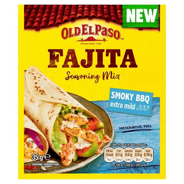 Old El Paso Extra Mild Smoky BBQ Fajita Seasoning Mix 35g - gallery image 1