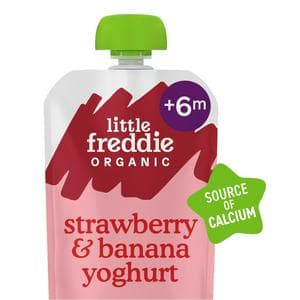 Little Freddie Organic Strawberry & Banana Yoghurt Stage 1 6+ Months Smooth 100g