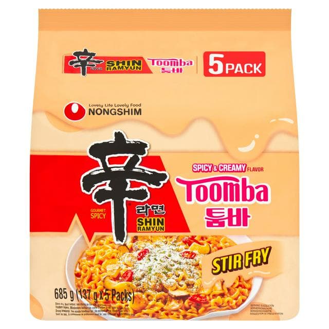 Nongshim 137g x 5 Spicy & Creamy Flavor Shin Ramyun Toomba Noodles - gallery image 1