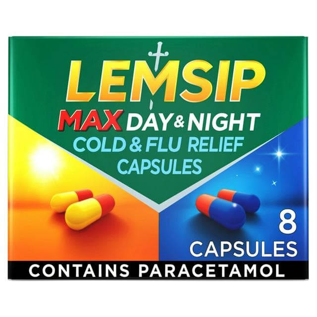 Lemsip Max Day & Night Cold & Flu Relief Capsules x8 - gallery image 1
