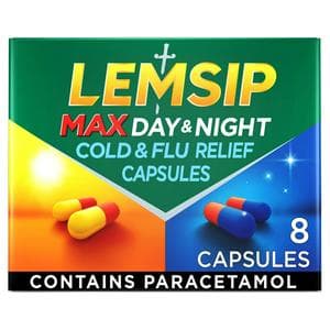 Lemsip Max Day & Night Cold & Flu Relief Capsules x8
