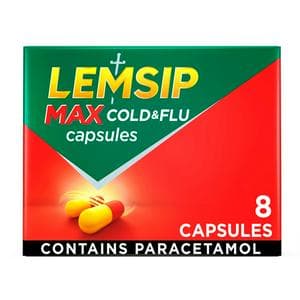 Lemsip Max Cold & Flu Capsules Capsules x8