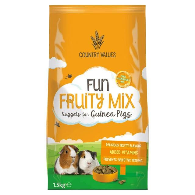 Country Values 1.5kg Guinea Pig Food Fun Fruity Nuggets - gallery image 1