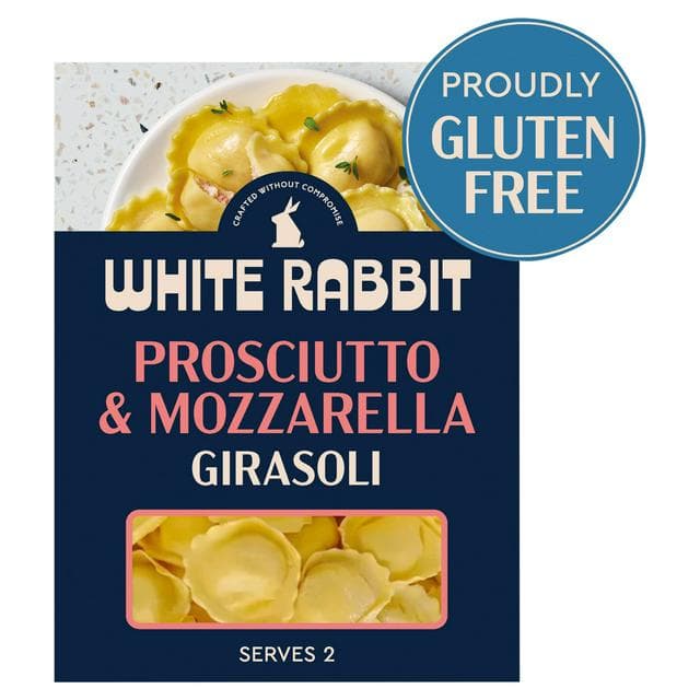 White Rabbit 250g Prosciutto & Mozzarella Gluten Free Filled Girasoli Pasta - gallery image 1