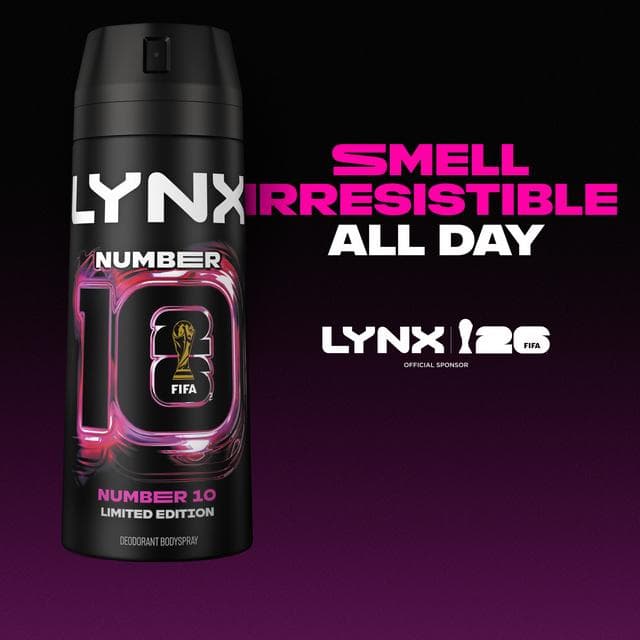 Lynx 150ml FIFA Number 10 Aerosol Body Spray, Limited Edition - gallery image 2