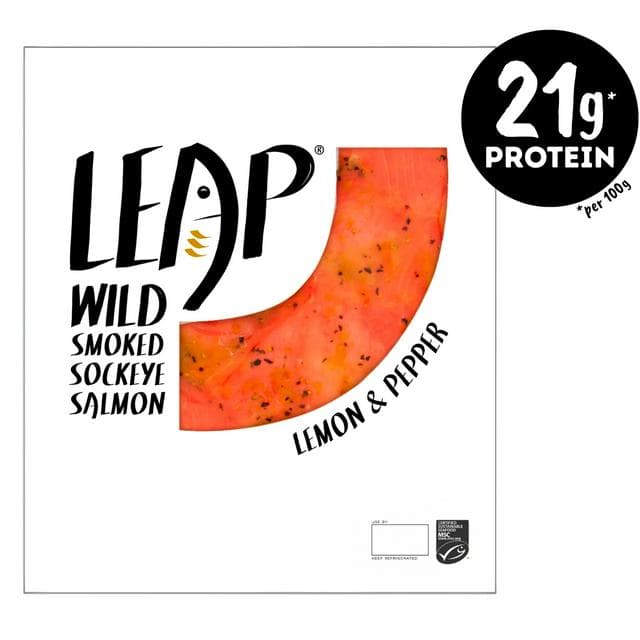 LEAP Wild Sockeye Smoked Salmon Lemon & Pepper 100g - gallery image 1