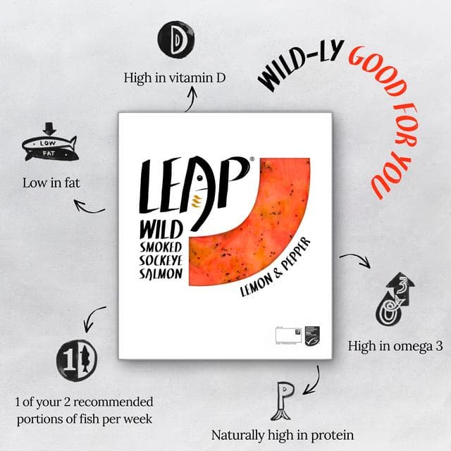 LEAP Wild Sockeye Smoked Salmon Lemon & Pepper 100g - gallery image 2