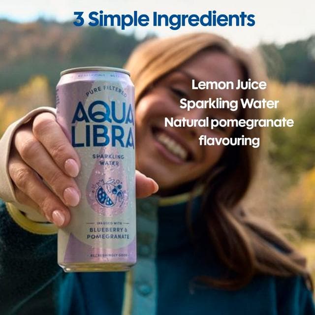 Aqua Libra Sparkling Water Infused with Blueberry & Pomegranate 4 x 330ml - gallery image 5