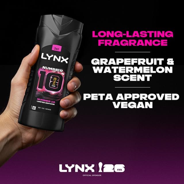 Lynx 500ml Number 10 3 in 1 Body Wash, FIFA Limited Edition - gallery image 6