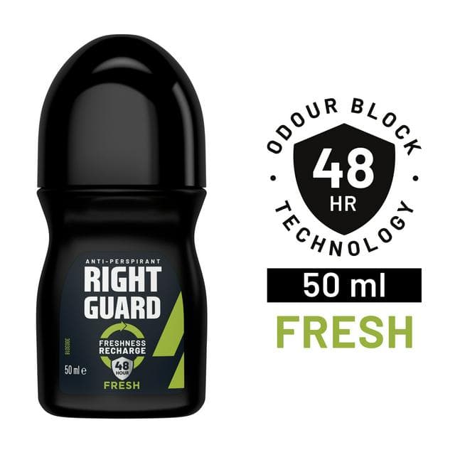 Right Guard 50ml Men 48h Fresh Antiperspirant Deodorant Roll On - gallery image 1