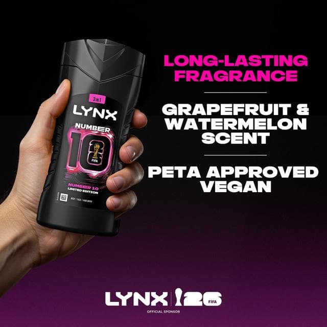 Lynx 225ml Number 10 3 in 1 Body Wash, FIFA Limited Edition - gallery image 6