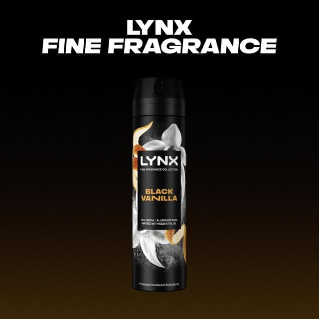 Lynx 200ml Fine Fragrance Collection Black Vanilla Premium Body Spray - gallery image 2