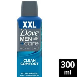 Dove Men+Care 300ml Advanced Clean Comfort XXL Antiperspirant Aerosol Deodorant Spray