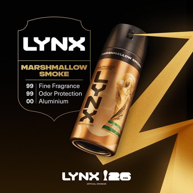 Lynx 150ml FIFA Fine Fragrance Collection Marshmallow Smoke Premium Body Spray, Limited Edition - gallery image 4
