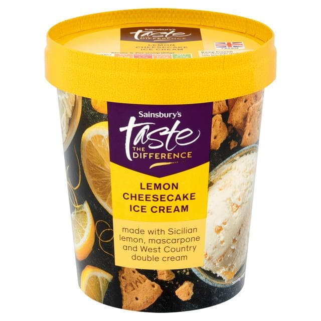 Sainsbury's 480ml Lemon Cheesecake Ice Cream, Taste the Difference - gallery image 1