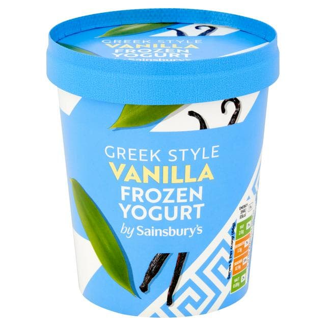 Sainsbury's 480ml Greek Style Vanilla Frozen Yogurt - gallery image 1
